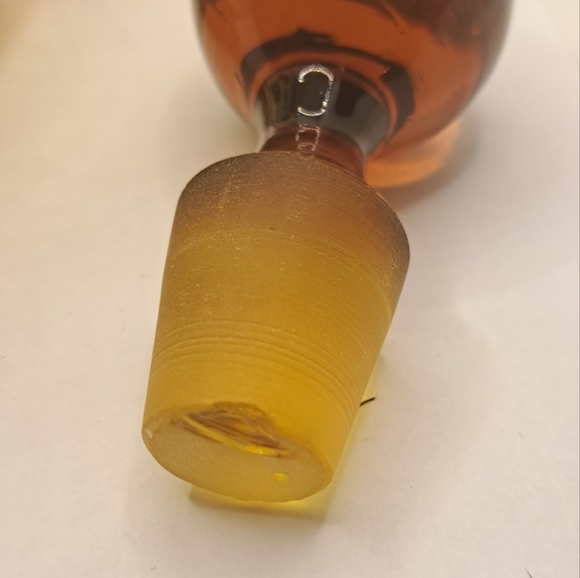 Vintage 60s Amber Czech Art Glass Liquor Decanter & Stopper - Picture 6 of 8